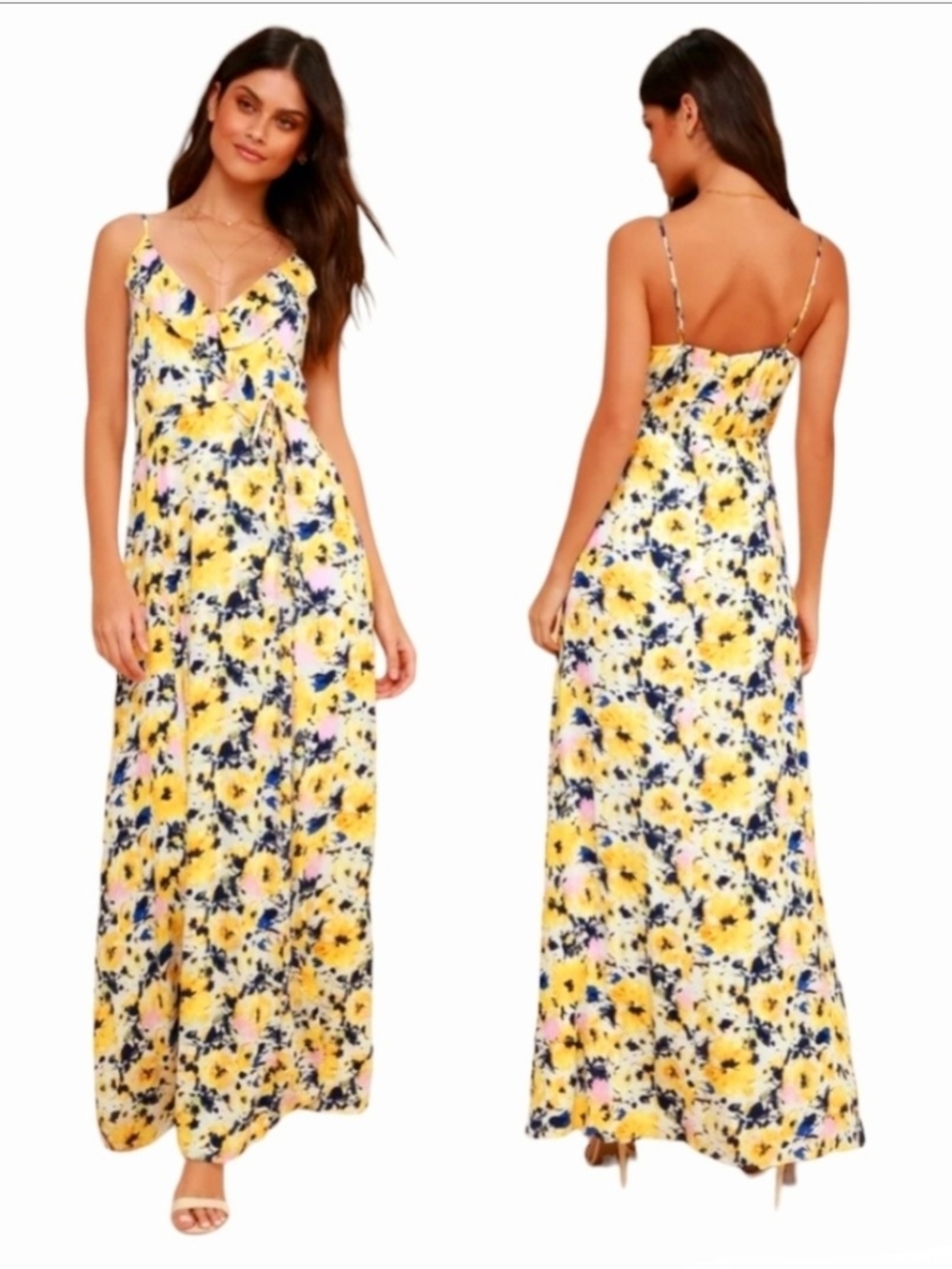 Lulu's Berryessa Floral Maxi Dress Sz XS